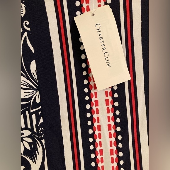 Macy’s CHARTER CLUB Dress Coral Tropicale Intrepid Blue Combo Size XL NWT - Picture 6 of 9